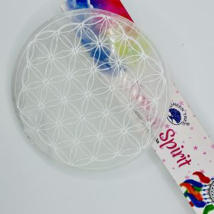 Plaque de rechargement en Sélénite blanche - Fleur de vie 2