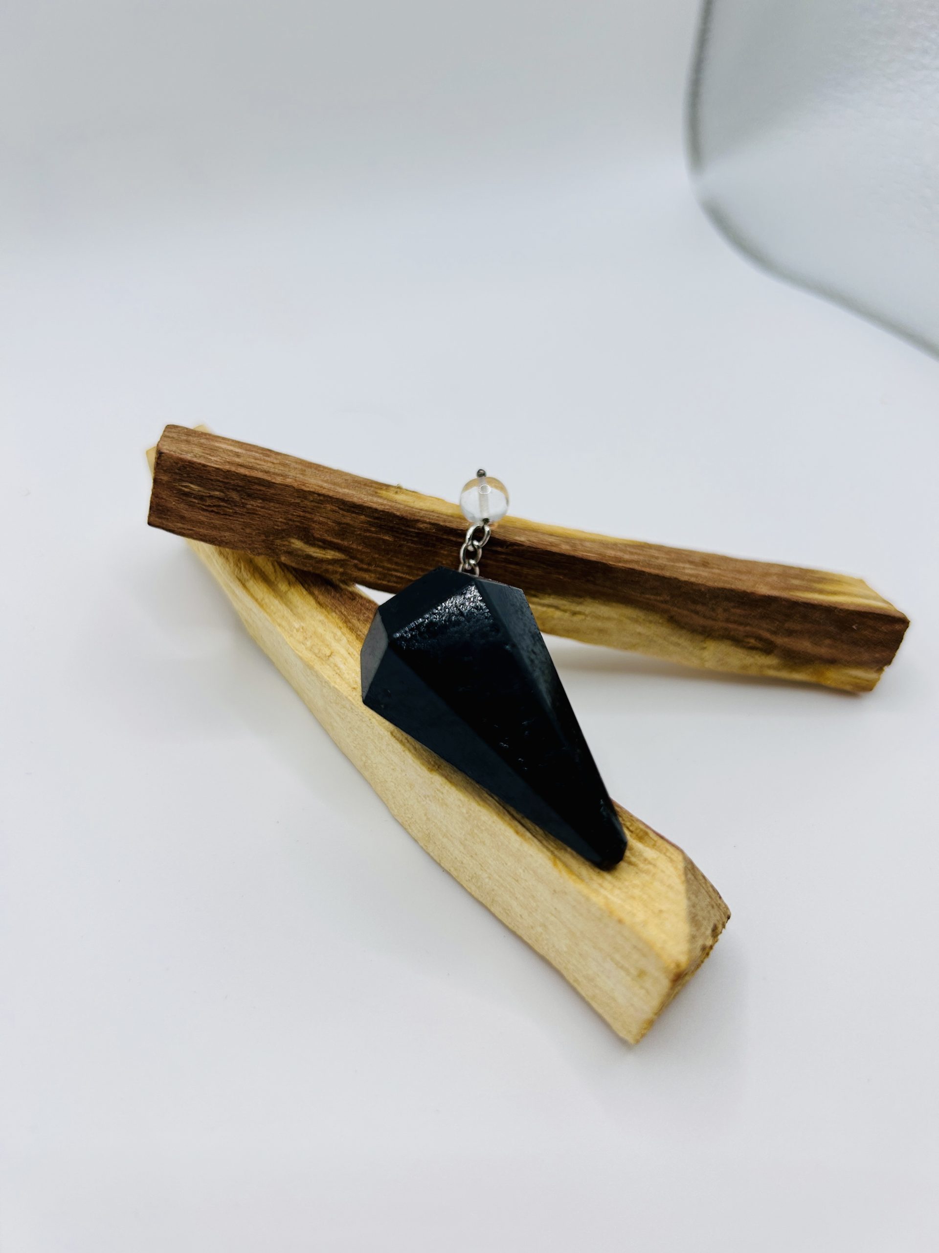 Pendule hexagonal Tourmaline Noire
