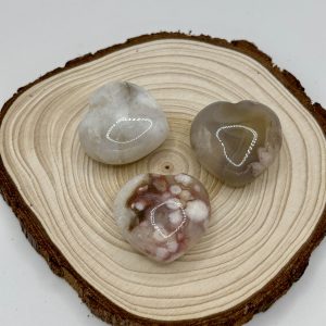 Coeur Agate Fleur de Cerisier