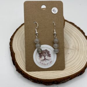 Boucles d'oreilles pendantes - Labradorite