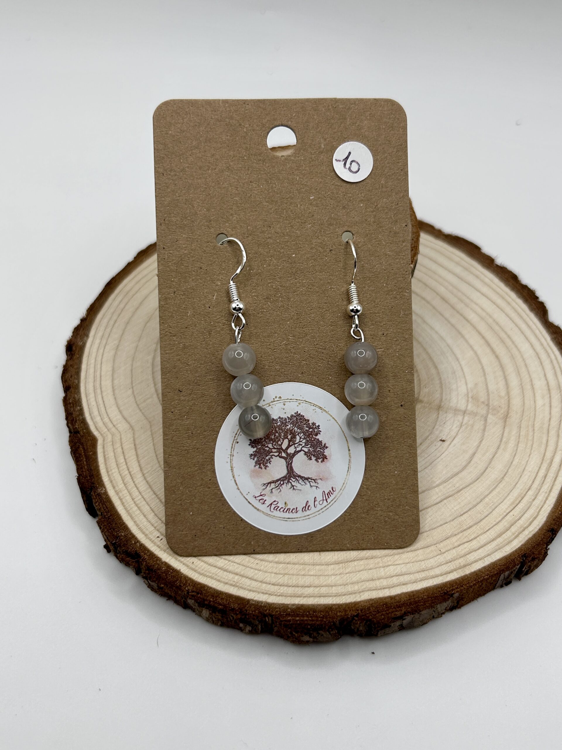 Boucles d'oreilles pendantes - Labradorite