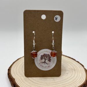Boucles d'oreilles simple pendantes - Cornaline