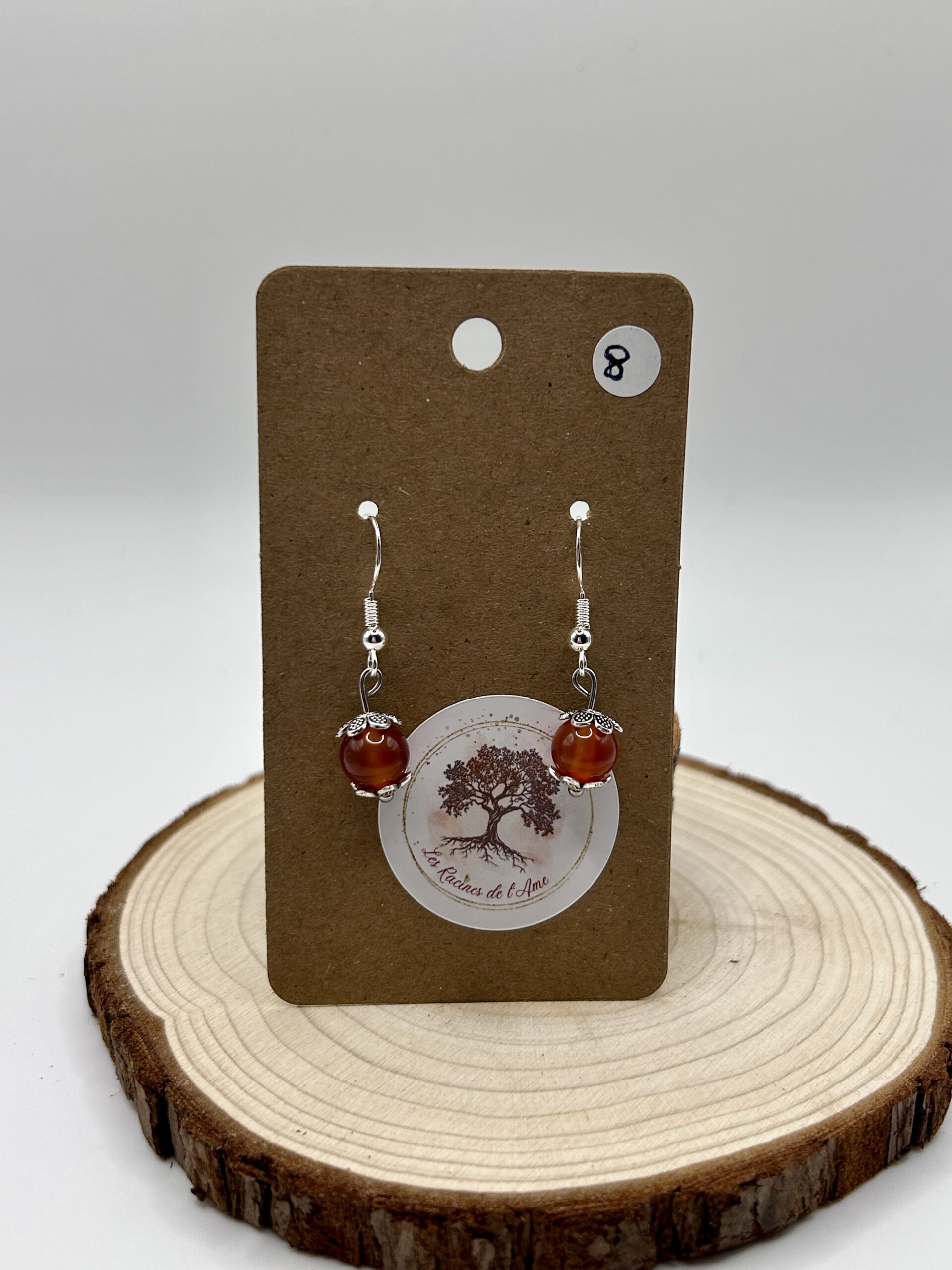 Boucles d'oreilles simple pendantes - Cornaline