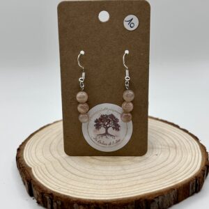Boucles d'oreilles pendantes - Pierre de Lune orange